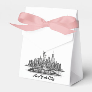 New Yorker Stadt Skyline Line Art Illustration Geschenkschachtel