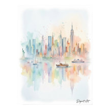 New Yorker Stadtansicht Aquarell-Kunst
