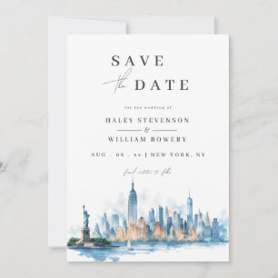 New Yorker Stadtansicht Aquarell USA Foto Hochzeit Save The Date