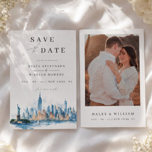 New Yorker Stadtansicht Aquarell USA Foto Hochzeit Save The Date