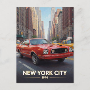 New Yorker Stadtautokultur 1974 Postkarte