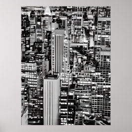 New Yorker Stadtbild in Schwarz und Weiß Poster