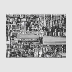 New Yorker Stadtbild in Schwarz und Weiß Seidenpapier