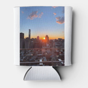 New Yorker Stadtbild Sonnenuntergang Dachterrasse Dosenkühler