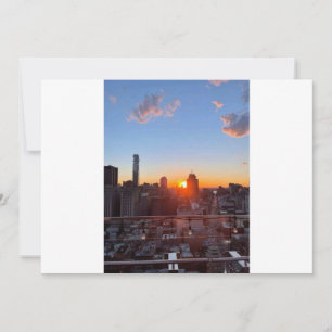 New Yorker Stadtbild Sonnenuntergang Dachterrasse Einladung