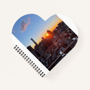 New Yorker Stadtbild Sonnenuntergang Dachterrasse Notizbuch