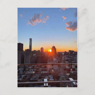 New Yorker Stadtbild Sonnenuntergang Dachterrasse Postkarte