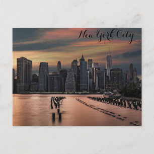 New Yorker Stadtbild Sonnenuntergangs Foto Postkarte