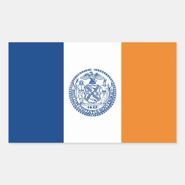 New Yorker Stadtflagge vereinte Staaten Amerika La Rechteckiger Aufkleber (Vorderseite)