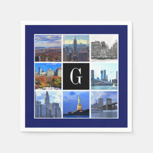 New Yorker Stadtsilhouette 8 Bild Foto Collage Serviette