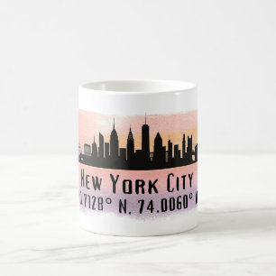 New Yorker Stadtsilhouette Breite und Länge Kaffeetasse