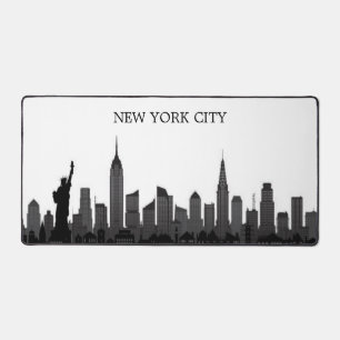 New Yorker Stadtsilhouette Schwarz Modern Manhatta Schreibtischunterlage
