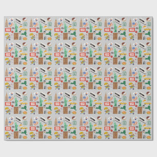 New Yorker Stadtsymbole Geschenkpapier