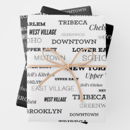 New Yorker Stadtviertel Geschenkpapier Set