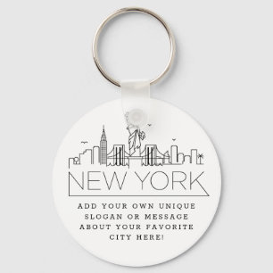 New Yorker Stilistische Skyline  Benutzerdefiniert Schlüsselanhänger