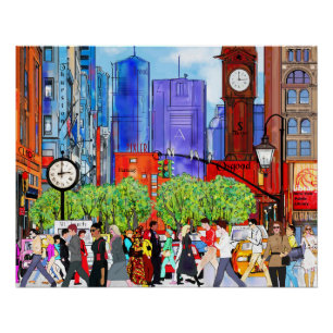 New Yorker Straßen Szene Kunst Menschen überqueren Poster