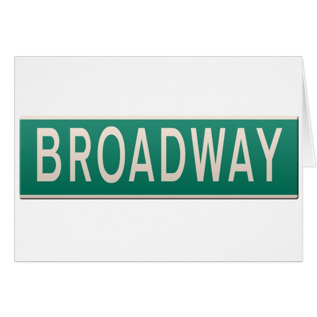New Yorker Straßenschild - Broadway. (Vorderseite (Horizontal))