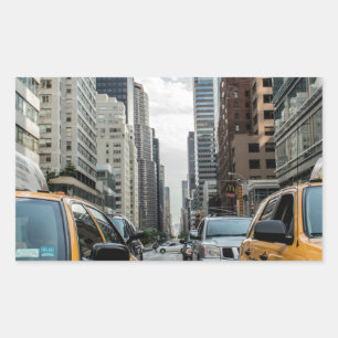 New Yorker Taxistände in der Stadt Rechteckiger Aufkleber