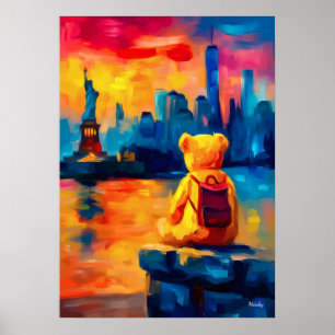 New Yorker Teddy-Fauvist-Liberty-Sonnenuntergang-D Poster