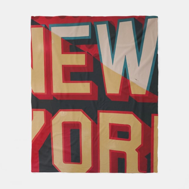 New Yorker Text Fleecedecke (Vorderseite)