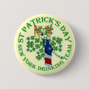 New Yorker Trinkteam St Patrick's Day Button
