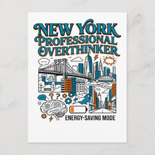New Yorker Überdenker Energiesparmodus Silhouette Postkarte