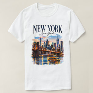 New Yorker Urban Travel Grafikdesign T-Shirt