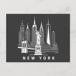 New Yorker Vintage Stadtansicht Postkarte