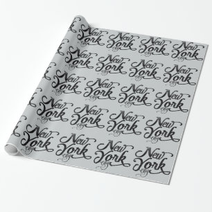 New Yorker Vintage-Typografie Geschenkpapier