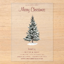 New Yorker Weihnachten: Trendy Winter Modern Party Acryleinladungen