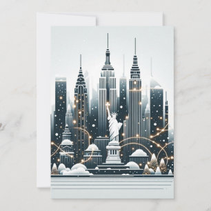 New Yorker Weihnachtseleganz - Anpassbare Weihnach Feiertagskarte