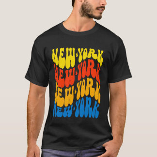 New Yorker welliger Text patriotisches Design T-Shirt