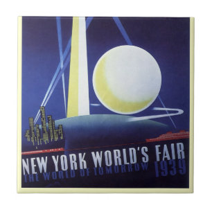 New Yorker Weltausstellung 1939, Vintage Reise Fliese