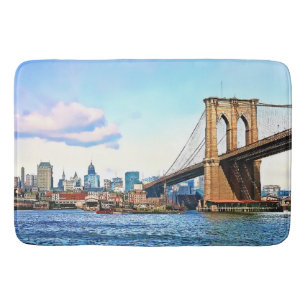New Yorker Widerlager der Brooklyn Bridge Badematte