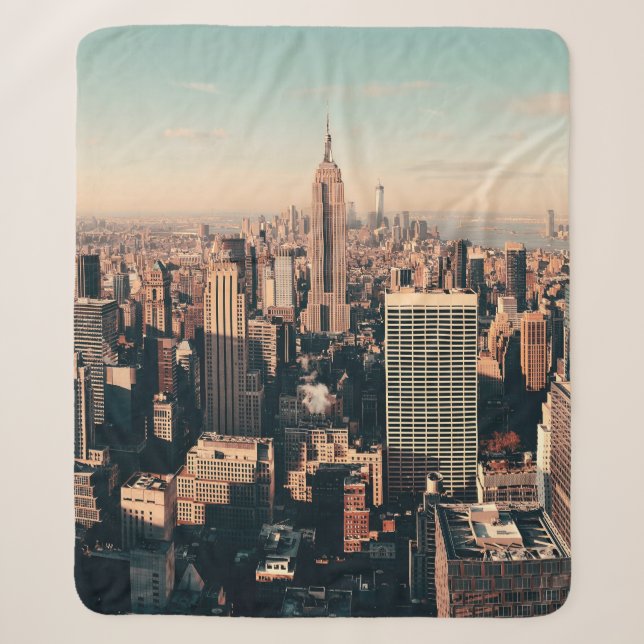 New Yorker Wolkenkratzer Dachterrasse Stadtansicht Sherpadecke (Vorderseite)