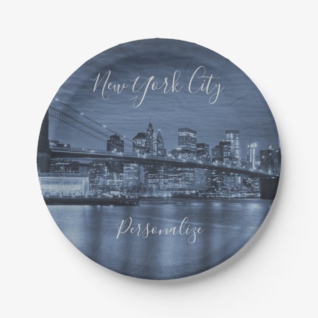 New Yorker Wolkenkratzer Pappteller (Vorderseite)