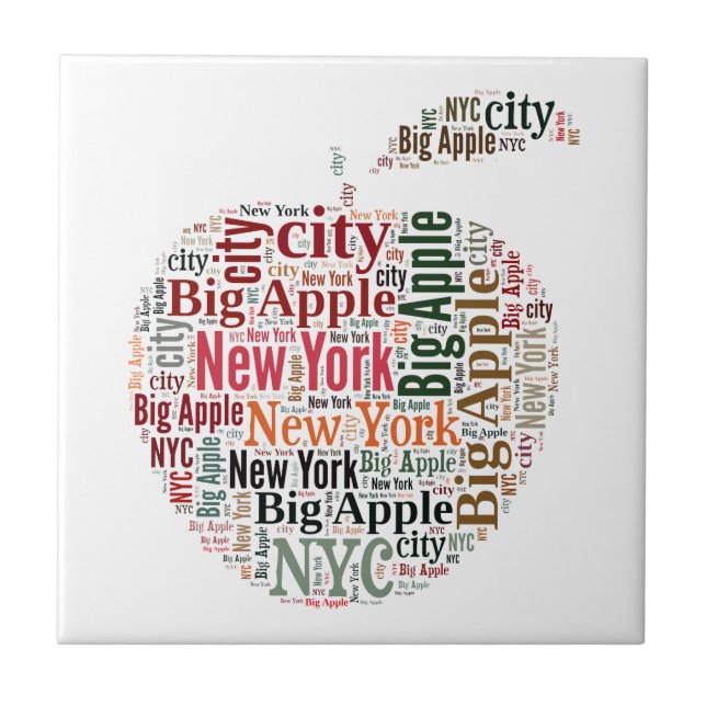 New Yorker Wörterwolke Fliese (Vorderseite)