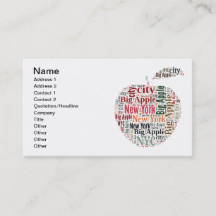 New Yorker Wörterwolke Visitenkarte