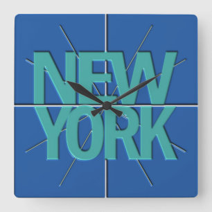New- Yorkfinanztimezone-Wanduhr Quadratische Wanduhr