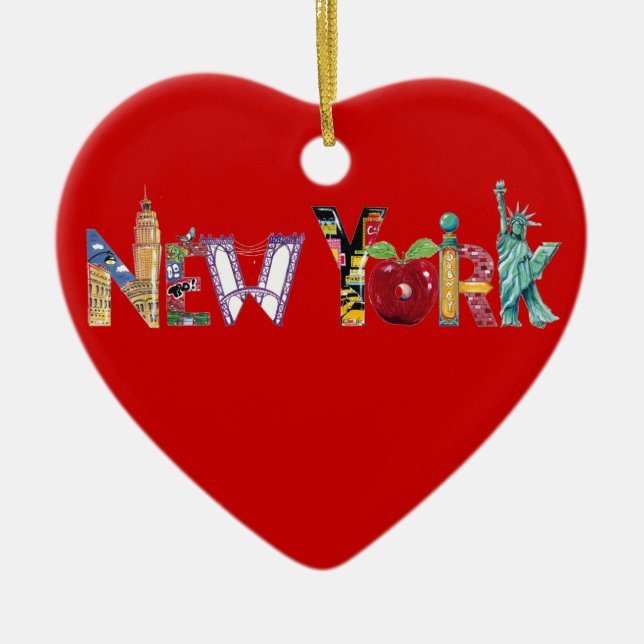 New- Yorkherz-Verzierung Keramikornament (Vorne)