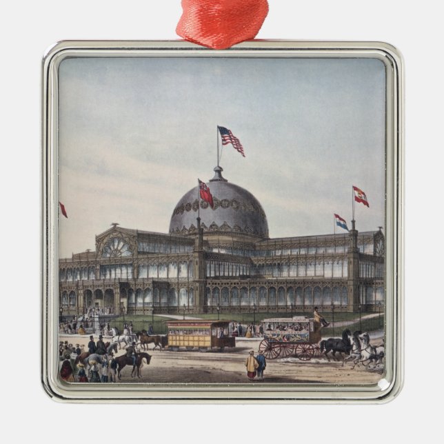 New Yorkkristallpalast Silbernes Ornament (Vorne)