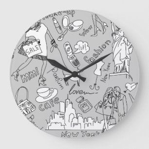 New- Yorkleben Große Wanduhr