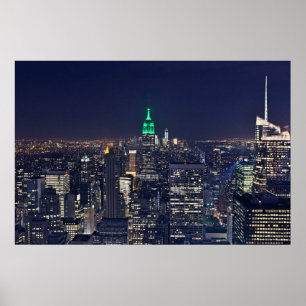 New- YorknachtSkyline Poster