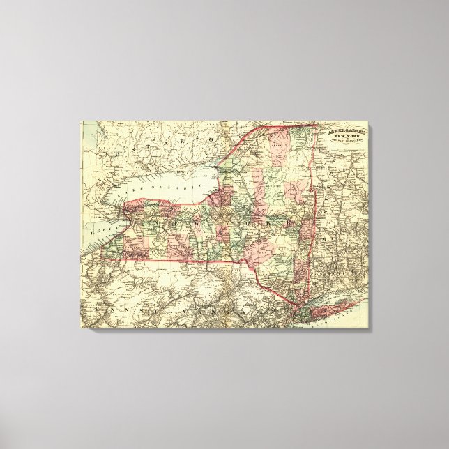 New YorkPanoramic MapNew York Leinwanddruck (Vorderseite)