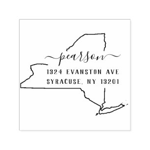 New- YorkRücksendeadresse-Briefmarke Selbst-Mit Permastempel