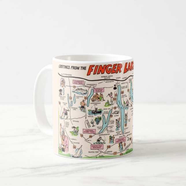 New Yorks Finger Lakes Kaffeetasse (Vorderseite Links)