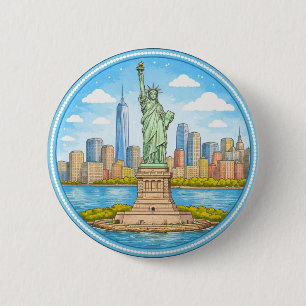 New Yorks Freiheitsstatue Button