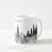 New- YorkSkyline-Aquarell-Schwarz-minimales