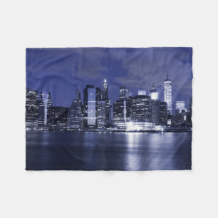 New- YorkSkyline gebadet im Blau Fleecedecke