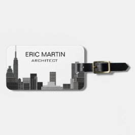 New Yorkskyline-grauer moderner personalisierter Gepäckanhänger